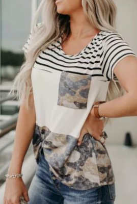 Camo stripe top